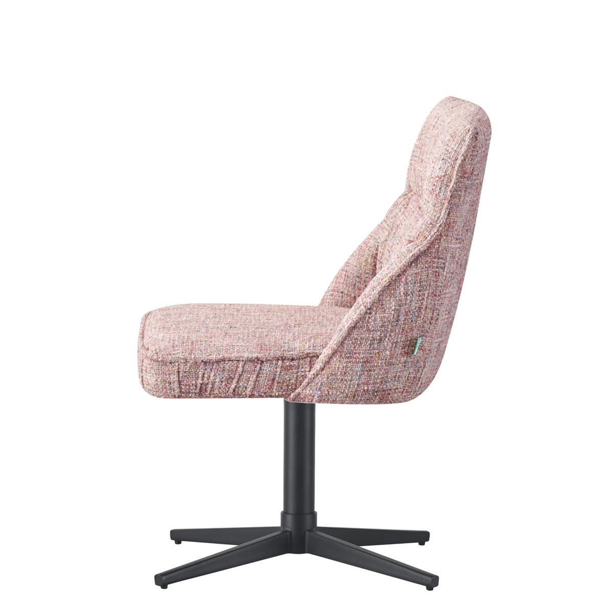 ESSZIMMERSTUHL LORENA 2er-Set - Hellrosa/Schwarz, Textil/Metall (49/83/62cm) - DUBI Möbel