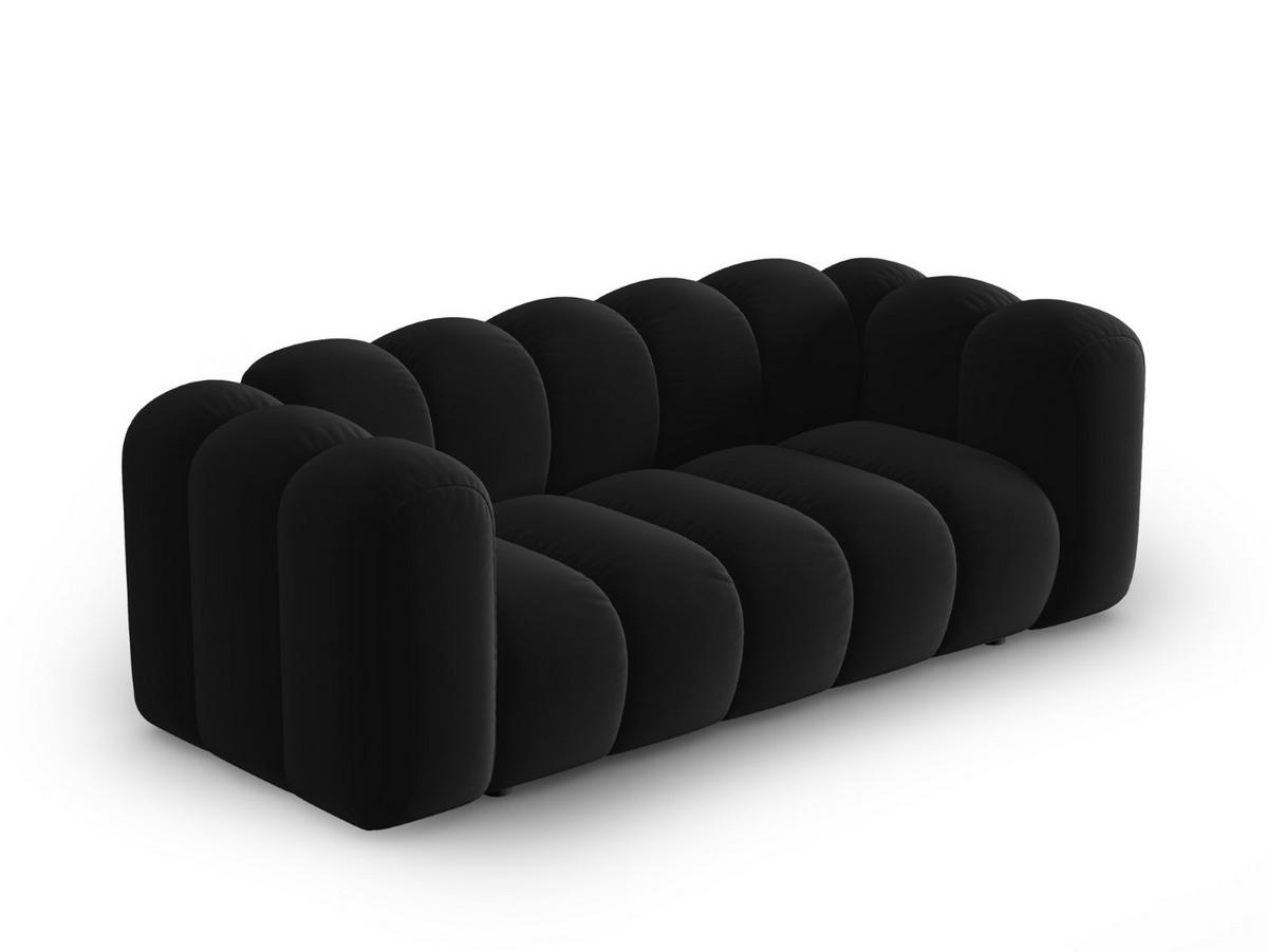 SOFA Lupine aus Samt schwarz 2 Sitzplätze - Schwarz, Textil (200/70/95cm) - Micadoni