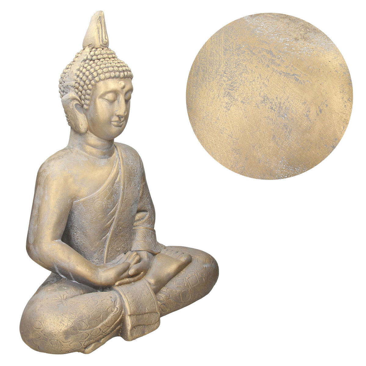 BUDDHA KOPF STATUE 63 cm - Bronzefarben, Kunststoff (29/63/52cm) - ECD-Germany