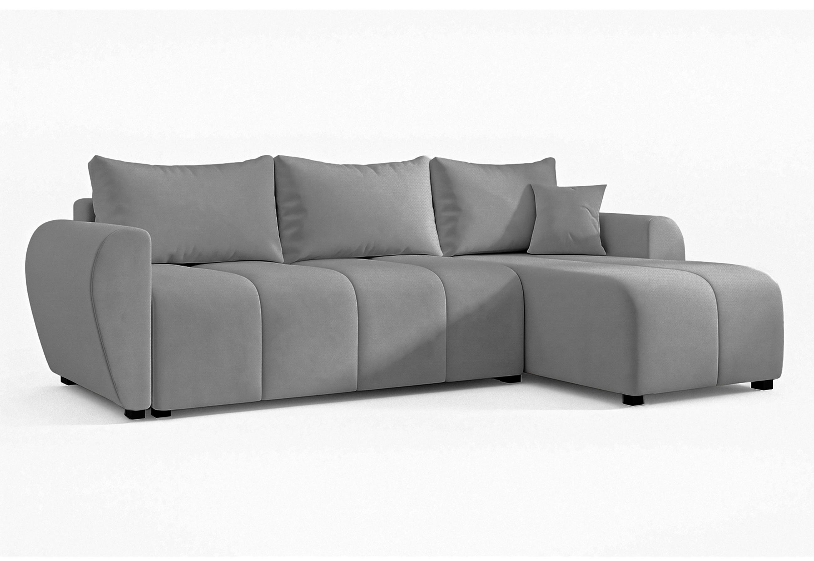 ECKSOFA L Form Malatya Hellgrau 246/145/82 cm stilvolle mit Schlaffunktion R - Hellgrau/Schwarz, Kunststoff/Textil (246/145cm) - AX Living