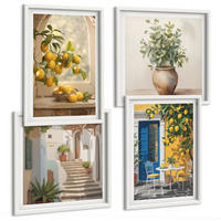 BILDER SET 4er Set - 50x50 cm & 40x60 cm Weißer Rahmen - Architektur der Zitronenstadt - Weiß, Kunststoff (50/50cm) - TULUP