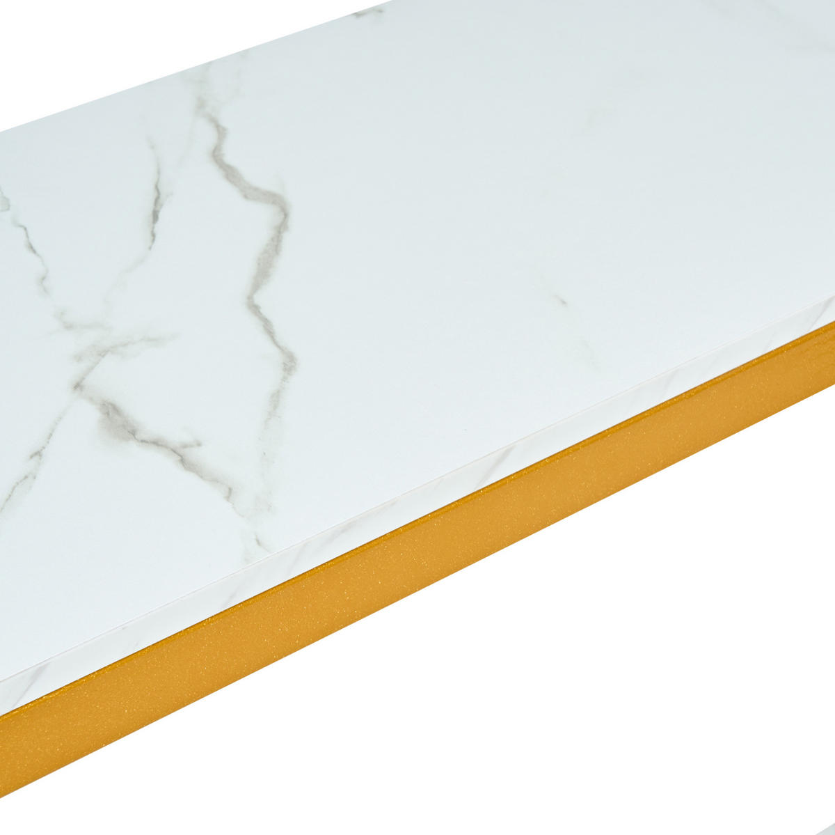 KONSOLENTISCH aus MDF und Metall 123,5x33,5x80 cm Gold/Weiß mit 2 Ablagen - Goldfarben, Holzwerkstoff (123.5/33.5/80cm) - IVMEU