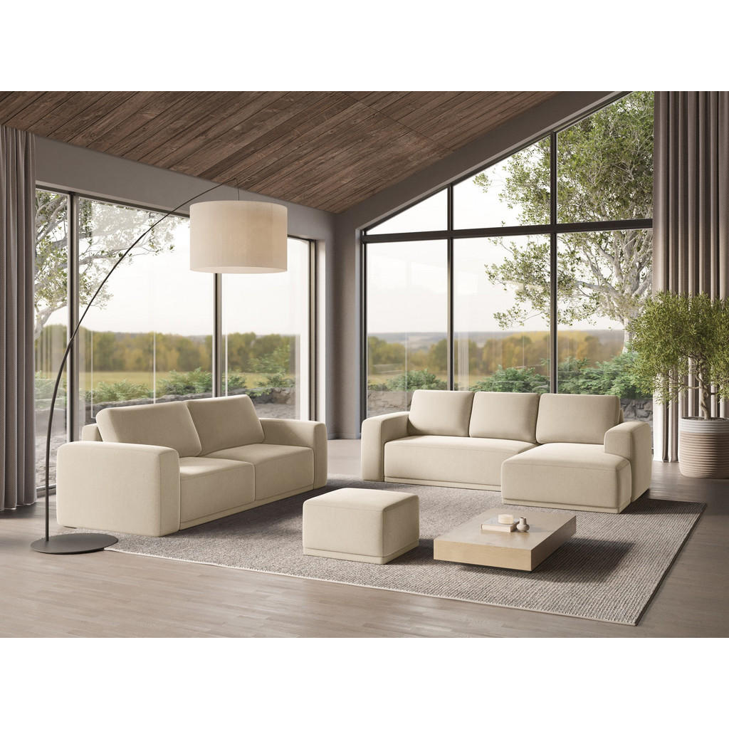 Thumbnail - Makamii Wohnlandschaft, Creme, Textil, 4-Sitzer, Füllung: Schaumstoff, U-Form, 333x91x160 cm, Made in EU, Wohnzimmer, So...