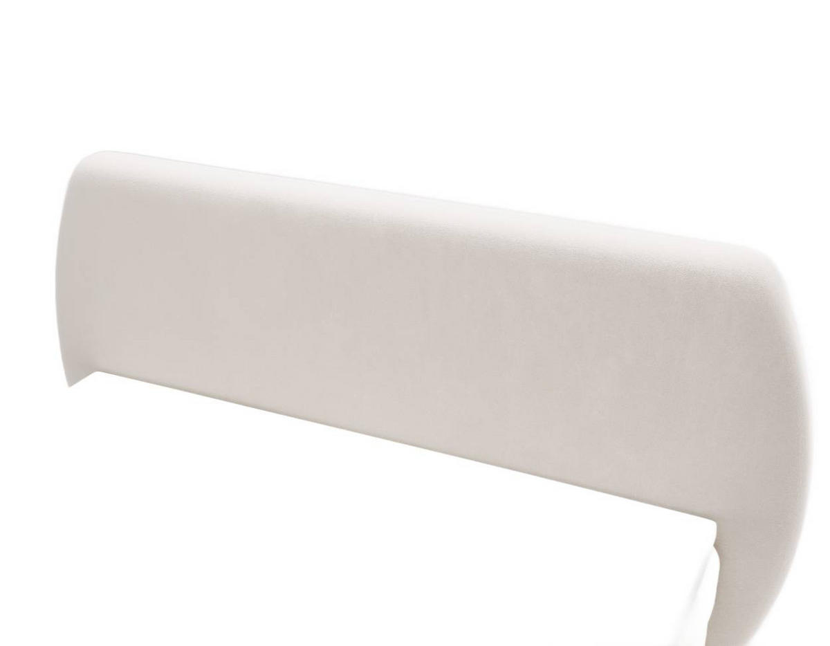 BOXBETT Bloom mit abgerundetem Kopfteil, Stoff Komodo Beige 120x200 cm - Beige, Holz (120/200cm) - Kaiser Möbel