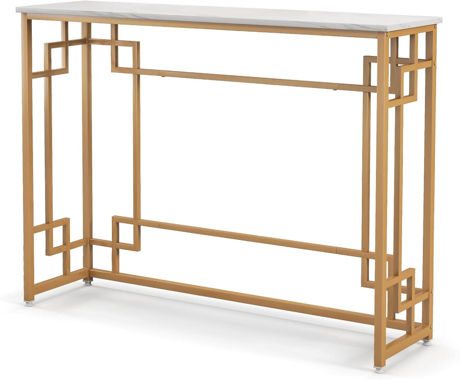 KONSOLENTISCH 81cm Weiß - Weiß, Metall (110/30/81cm) - COSTWAY