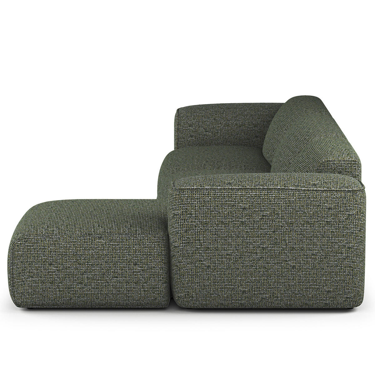 3-SITZER ECKSOFA mit Longchair - Schwarz/Grün, Kunststoff/Textil (317/173cm) - home24