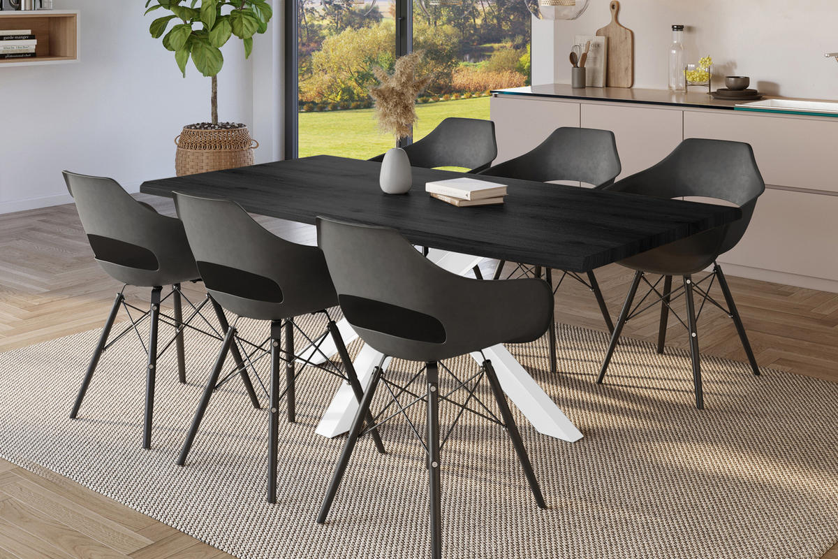 ESSTISCH JULIUS SPIDER - Nussbaumfarben, Holz (100/220/77cm) - SAM