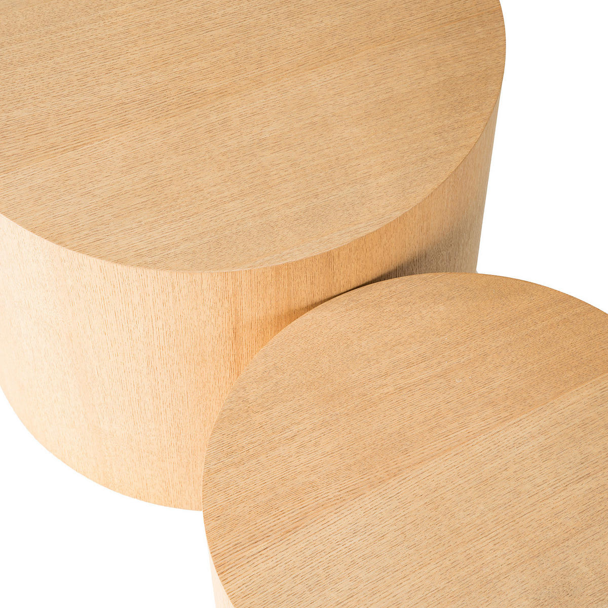 BEISTELLTISCH - 2er-Set - Rund - Eschefarben, Holzwerkstoff (33/48/40cm) - home24