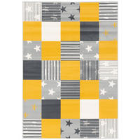 KINDER UND JUGEND TEPPICH SAMBA KARO STERNE - Gelb, Textil (190/280cm) - Pergamon