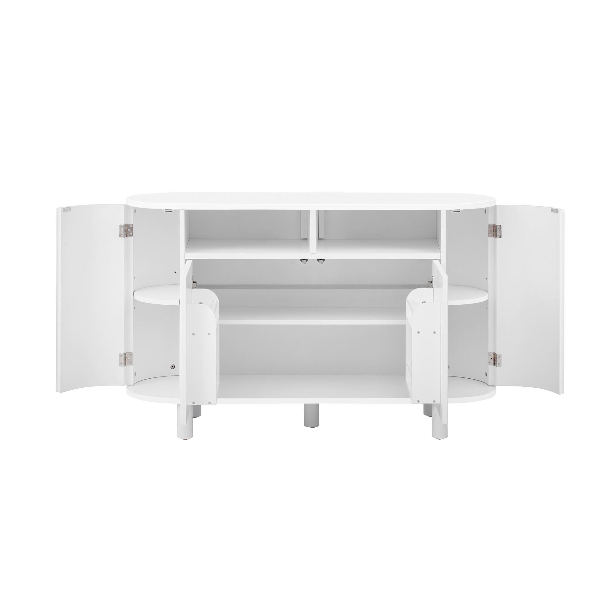 SIDEBOARD 120/38/77 cm in Weiß mit 2 Türen & offenem Fach - Weiß, Holzwerkstoff (120/77/38cm) - BEAOK