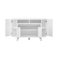 SIDEBOARD 120/38/77 cm in Weiß mit 2 Türen & offenem Fach - Weiß, Holzwerkstoff (120/77/38cm) - BEAOK