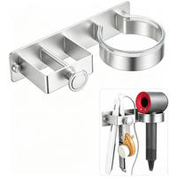 HAARTROCKNERHALTER – Weiß – 2-in-1 - Silberfarben, Metall (23/5/12cm)