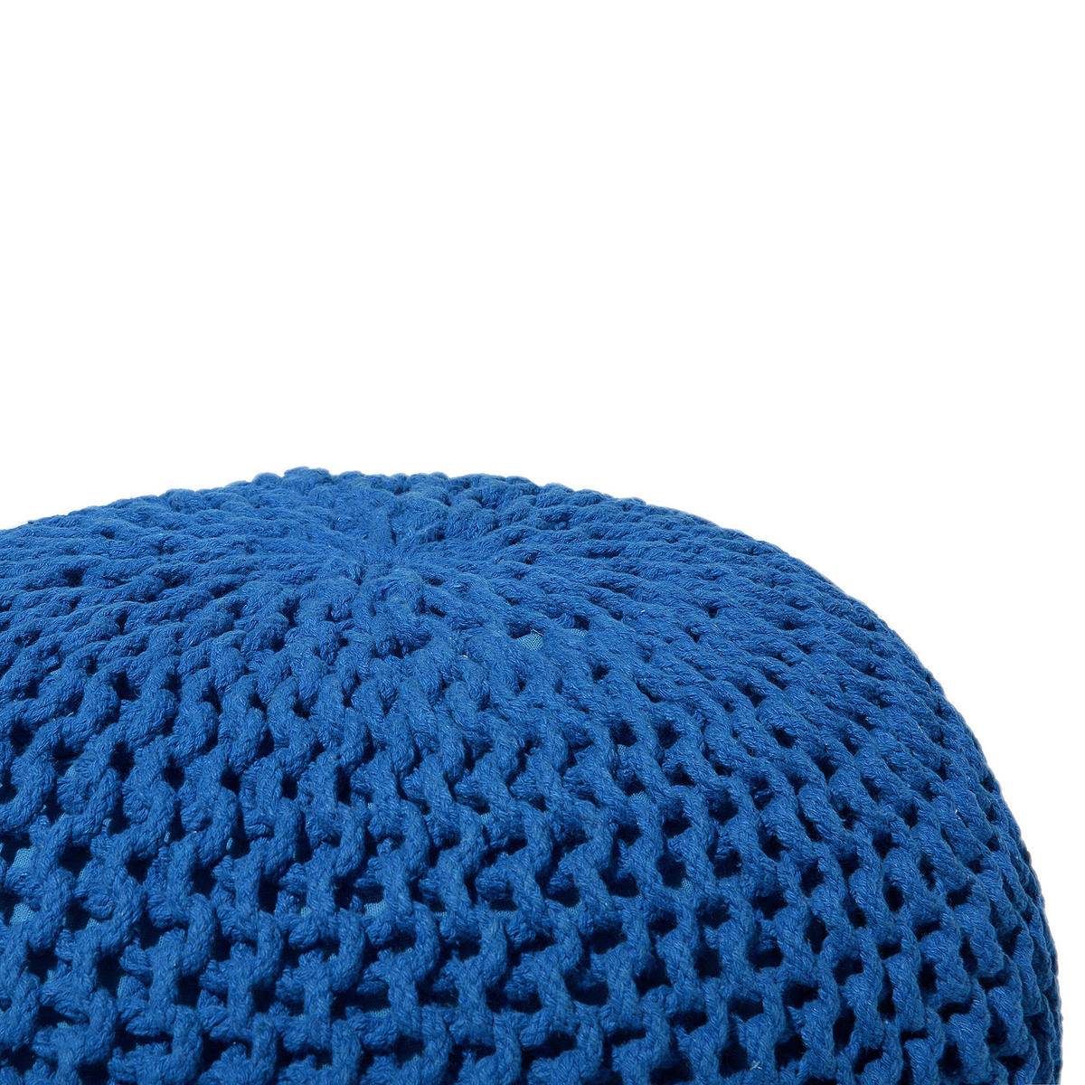 POUF Conrad 50/50/35 cm - Blau, Naturmaterialen/Textil (50/35/50cm) - Beliani