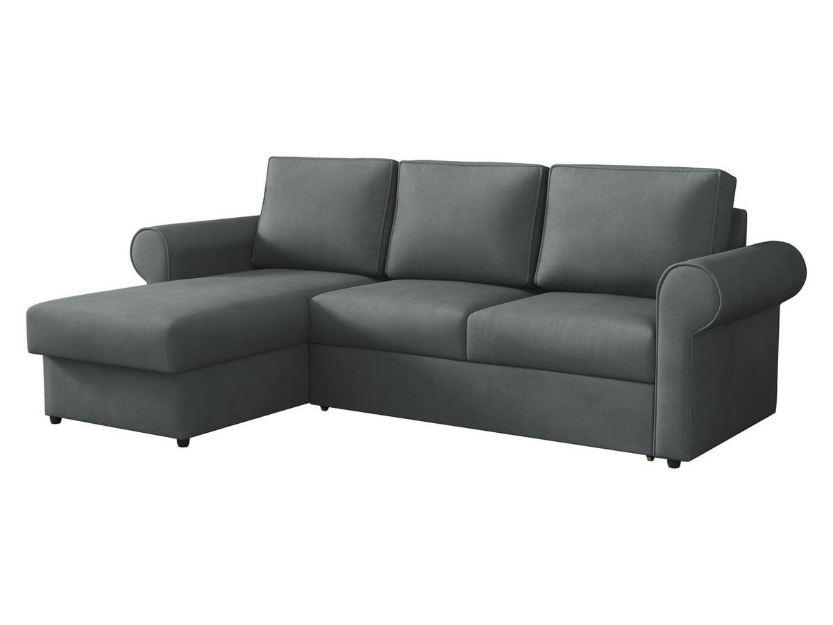 ECKSOFA Monaco - Schwarz/Grau, Holz/Textil (246/155cm) - MIRJAN24