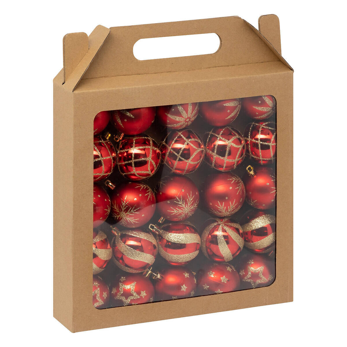 WEIHNACHTSKUGELN Glitzer-Muster Ø 6 cm - Rot, Kunststoff (6/7.2/6cm) - Atmosphera Createur d´interieur
