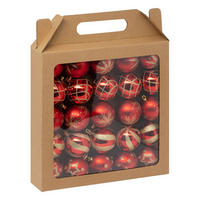 WEIHNACHTSKUGELN Glitzer-Muster Ø 6 cm - Rot, Kunststoff (6/7.2/6cm) - Atmosphera Createur d´interieur