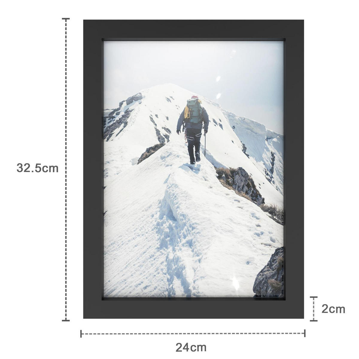 BILDERRAHMEN 32.5/23.8 cm - Schwarz, Glas (23.8/32.5/2cm) - Intirilife