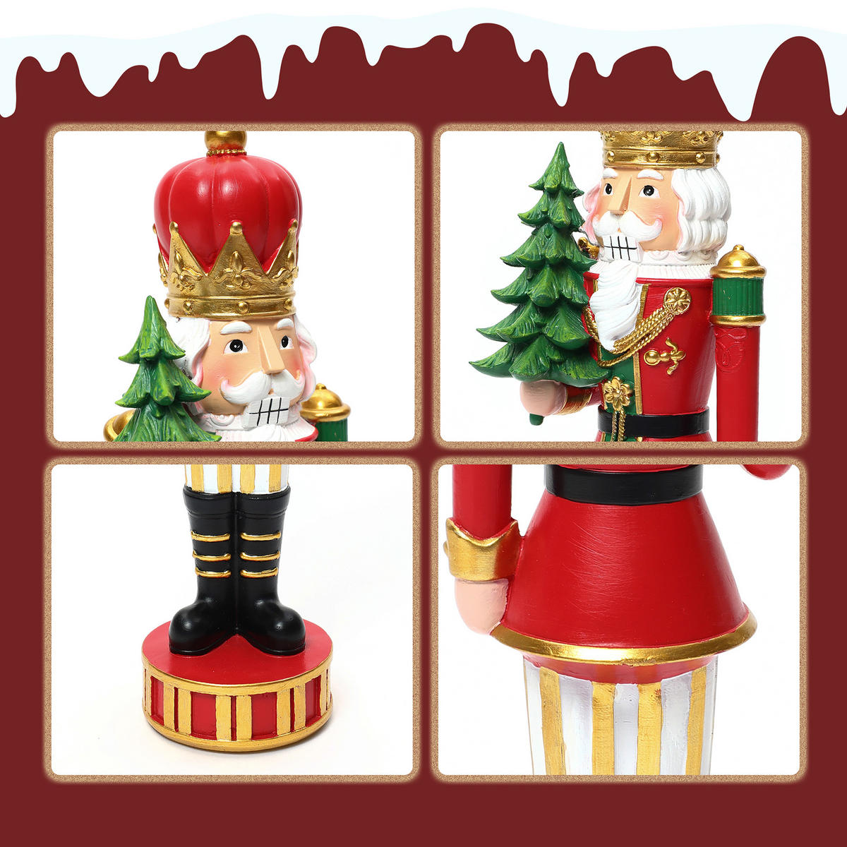 NUSSKNACKER Figur B14 x T11 x H46 cm - Rot, Kunststoff (11/46/14cm) - Hometopia