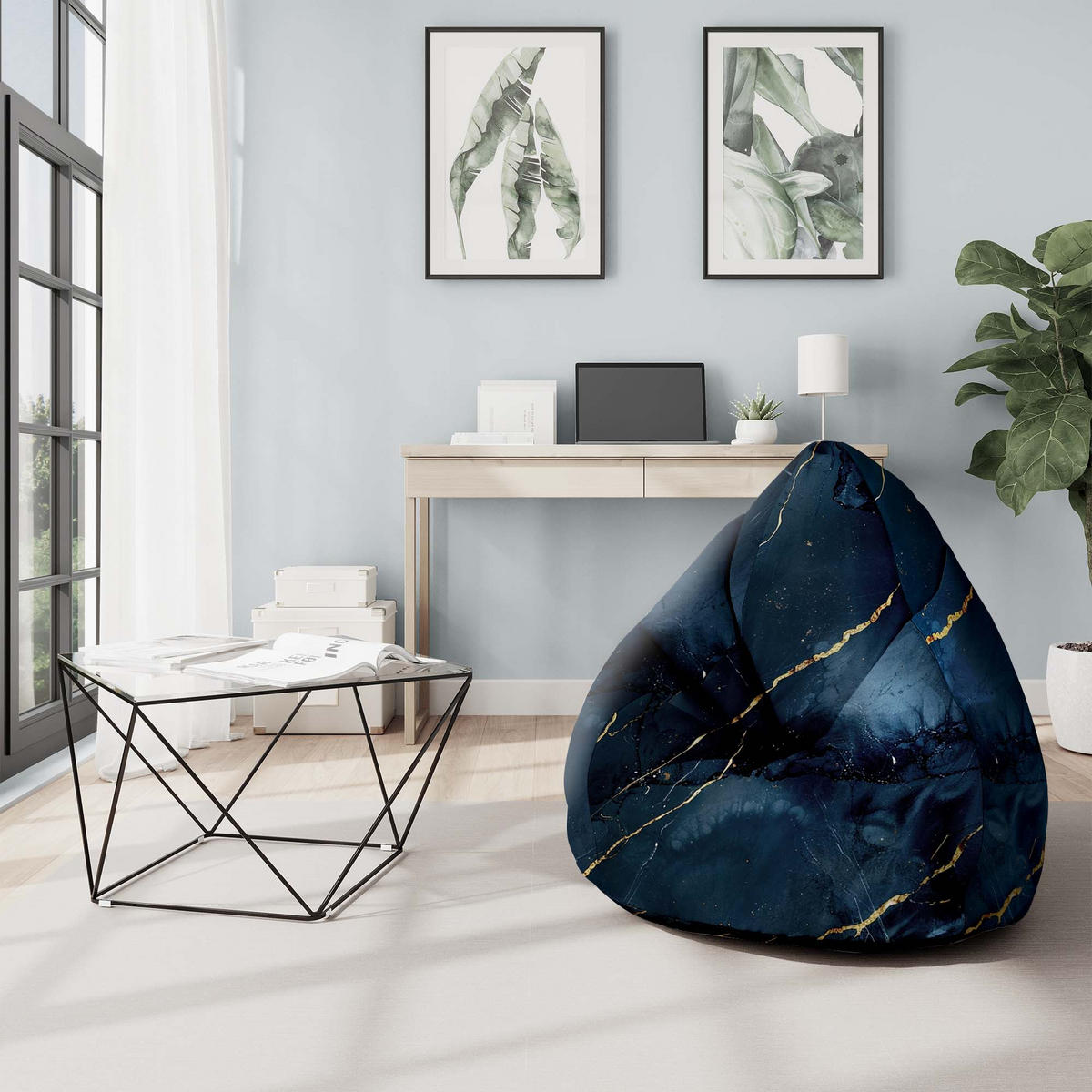 SITZSACK MIT FUßSTÜTZE Velvet 2-tlg Black Mystery M - Schwarz, Textil (80/120/80cm) - Dreamroots