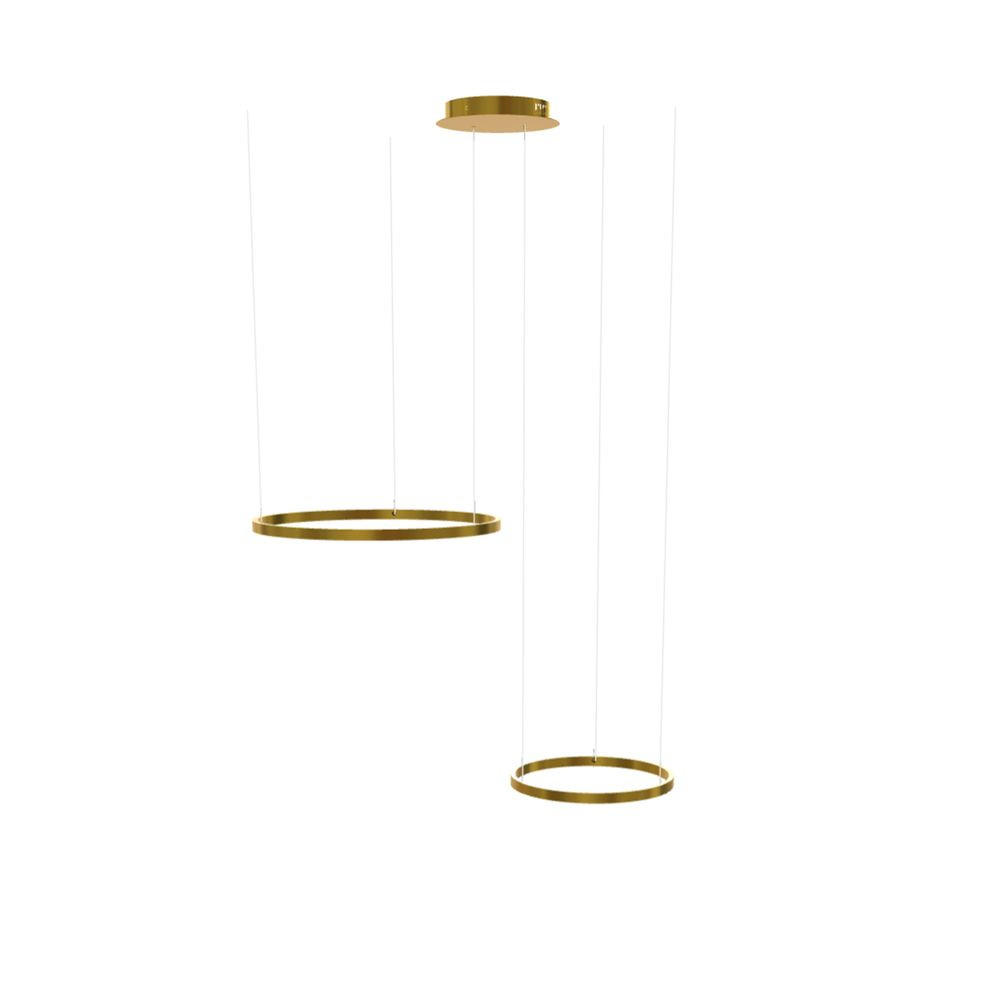 LED-HÄNGELEUCHTE 2er Ring Gold Ø 60 | 40cm - Goldfarben, Metall (1.3/60/3.3cm) - s.luce