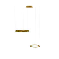LED-HÄNGELEUCHTE 2er Ring Gold Ø 60 | 40cm - Goldfarben, Metall (1.3/60/3.3cm) - s.luce