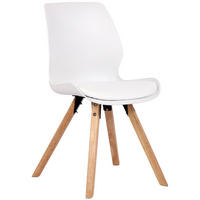 STUHL Kunststoff Weiß - Eukalyptusholzfarben/Weiß, Holz/Kunststoff (49/87/58cm) - CLP