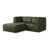 ECKSOFA Links Kunstleder Grün - Schwarz/Grün, Holzwerkstoff/Kunststoff (191/175cm) - Makamii