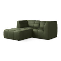 ECKSOFA Links Kunstleder Grün - Schwarz/Grün, Holzwerkstoff/Kunststoff (191/175cm) - Makamii