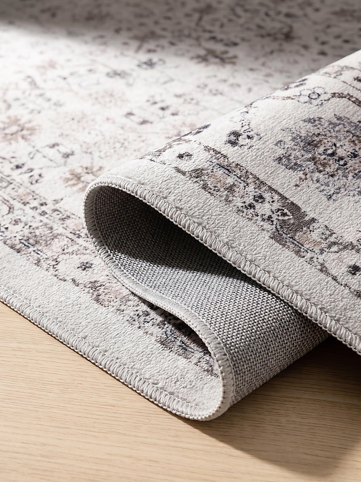 LÄUFER waschbar, mit floralen Ornamenten, VERNANTE in Creme, 80 x 150 cm - Beige, Textil (80/150cm) - KADIMA DESIGN