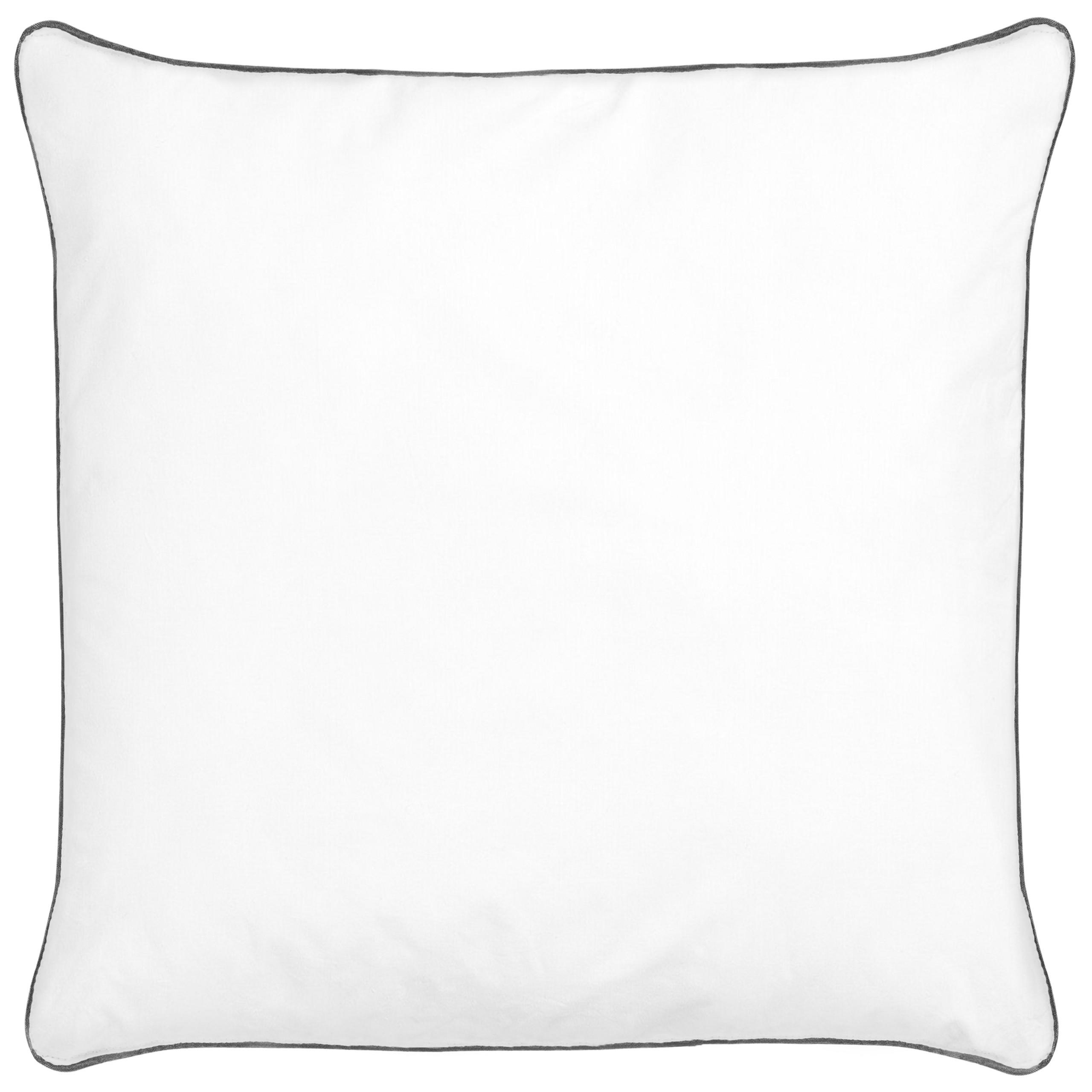 KOPFKISSEN Weiß 80/80 cm Pelister - Silberfarben/Weiß, Naturmaterialien (80/80cm) - Beliani