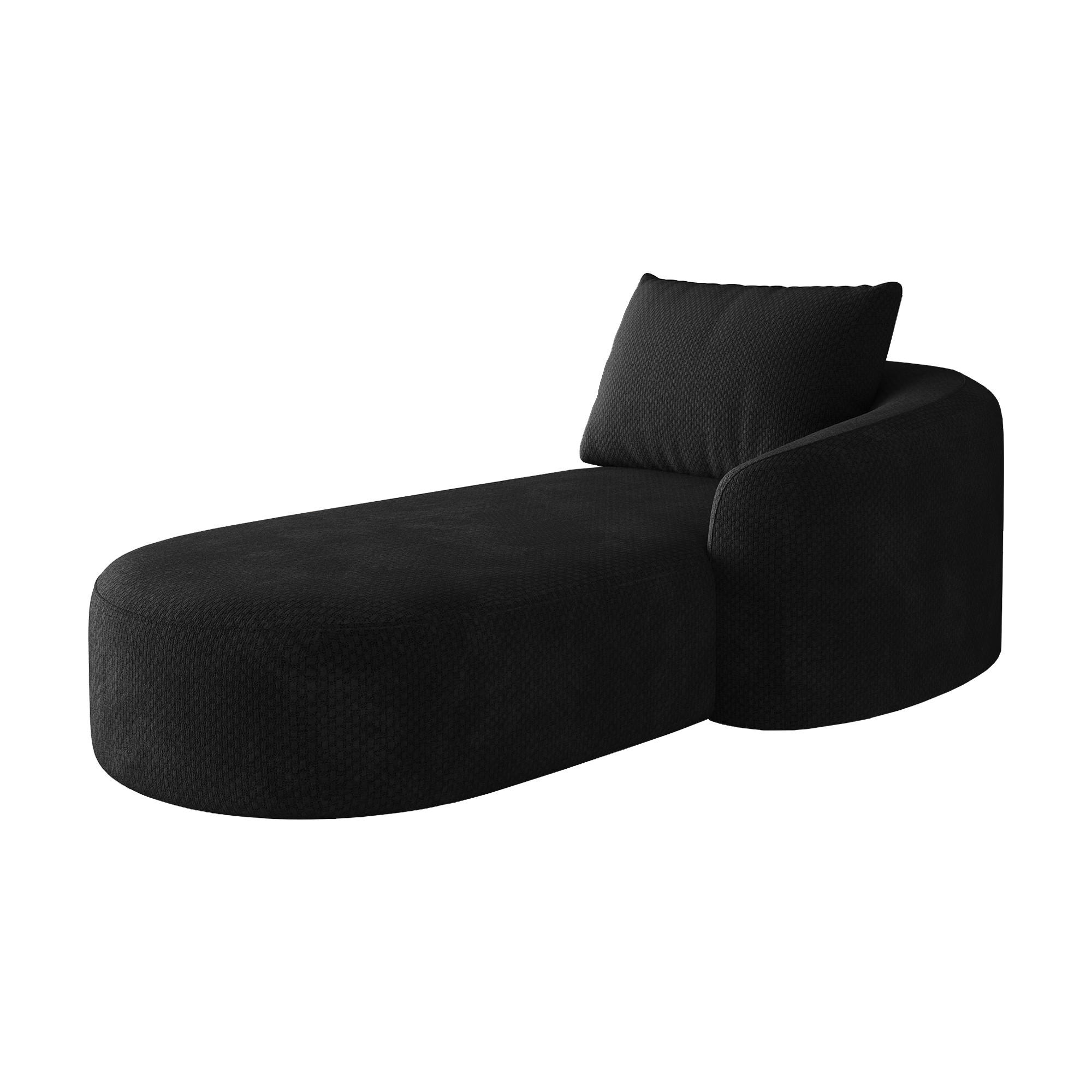 RÉCAMIERE DE-34711 rechte Chaiselongue Schwarz - Schwarz, Textil (106/85/168cm) - ComfortXL