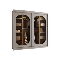 SCHWEBETÜRENSCHRANK Bahrajn 200 mit LED Beleuchtung - Kaschmir/Silberfarben, Holzwerkstoff/Kunststoff (200/200/62cm) - MIRJAN24