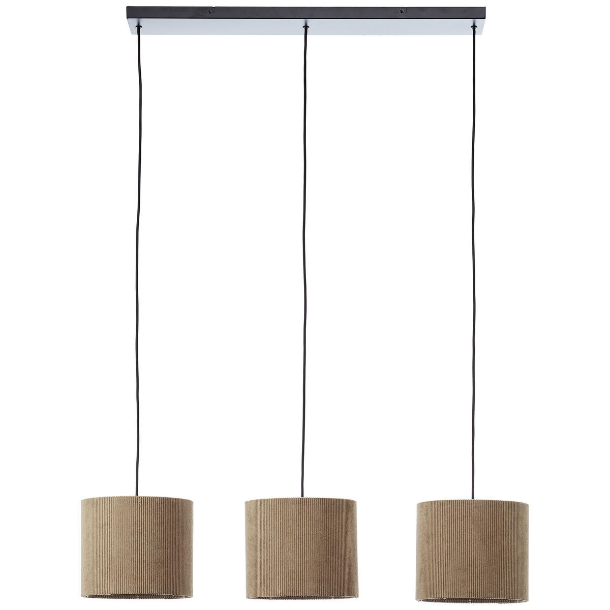 PENDELLEUCHTE Cord-Lampenschirm 60100/22 - Grau, Metall (23/94/150cm) - Brilliant