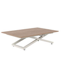 COUCHTISCH ARIA 120-160/80 cm, Höhenverstellbar, Kaschmir / Trüffelbraun - Kaschmir/Trüffeleichefarben, Holzwerkstoff/Metall (120/80/38cm) - Idohome