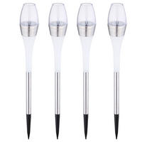 LED AUSSENLEUCHTE Edelstahl Silber 4er Set - Silberfarben, Metall (6.7/6.7/55cm) - Globo Lighting
