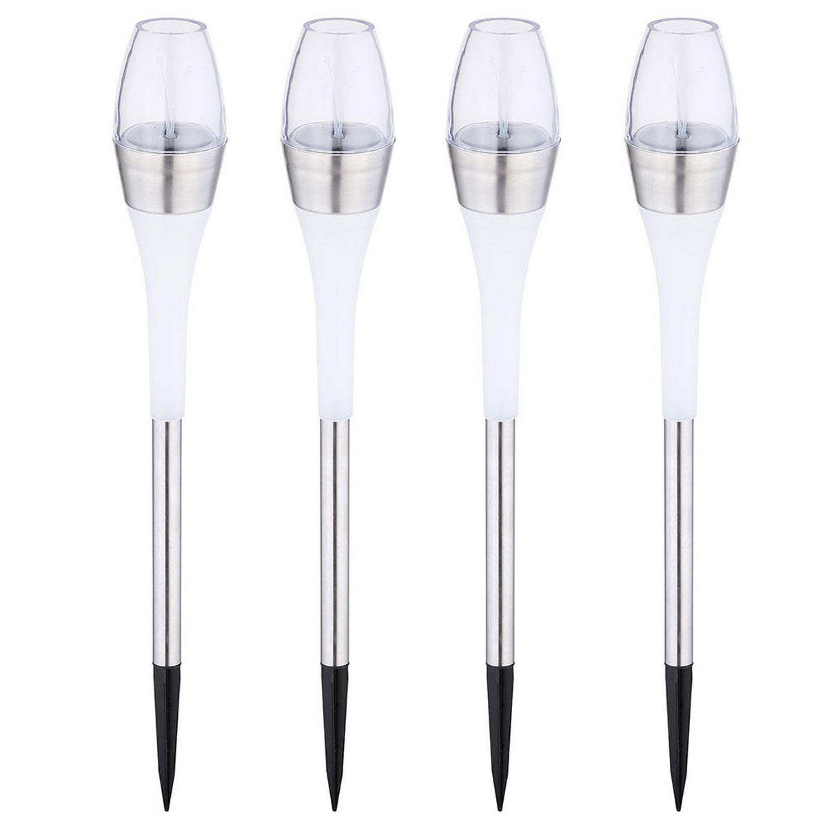 LED AUSSENLEUCHTE Edelstahl Silber 4er Set - Silberfarben, Metall (6.7/6.7/55cm) - Globo Lighting