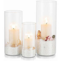 WINDLICHT 3-teiliges Set Glaszylinder modern - Transparent, Glas (19.8cm)