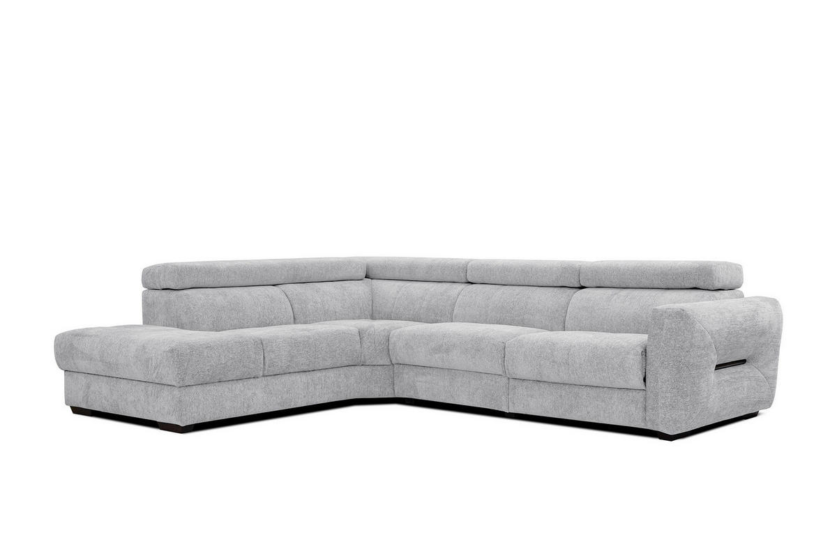 ECKSOFA CALVERA 5-Sitzer mit 1 Relaxfunktion, hellgrau - Hellgrau, Holzwerkstoff/Textil (239/298cm) - Courtois Laville