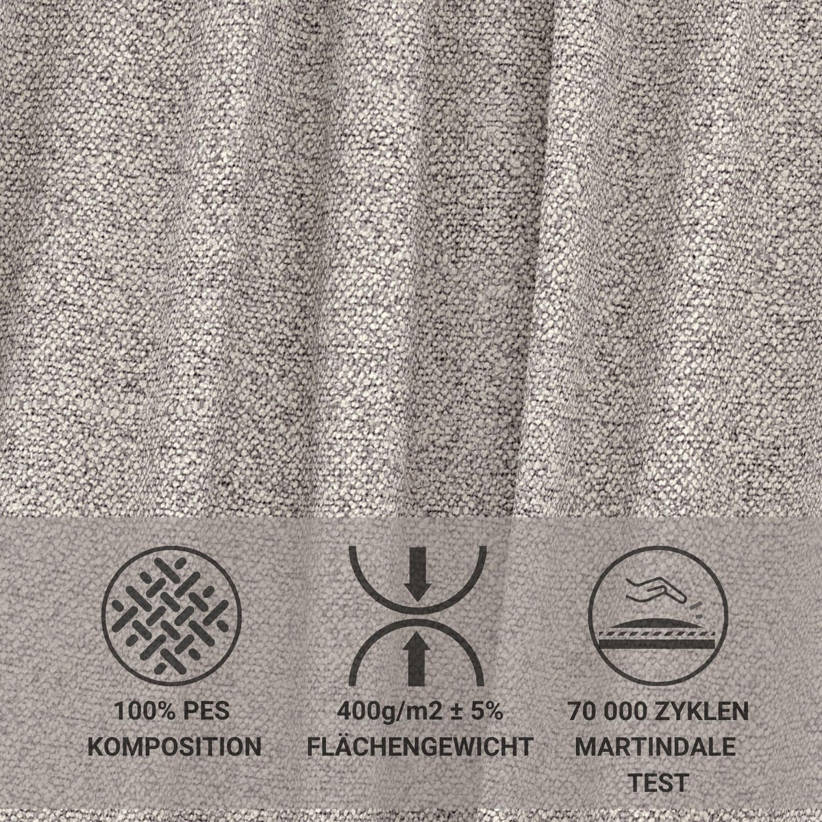 WOHNLANDSCHAFT MIT SCHLAFFUNKTION Zaya Seidengrau Webstoff - Beige/Schwarz, Holz/Holzwerkstoff (397/70/153cm) - Maison de Reve