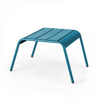 GARTENHOCKER, Pazifikblau - Dunkelblau, Metall (44/30/40cm) - Oviala