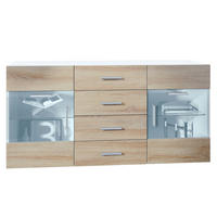 SIDEBOARD Carlos Eiche sägerau - Eiche San Remo, Holzwerkstoff (139/72/35cm) - Vladon