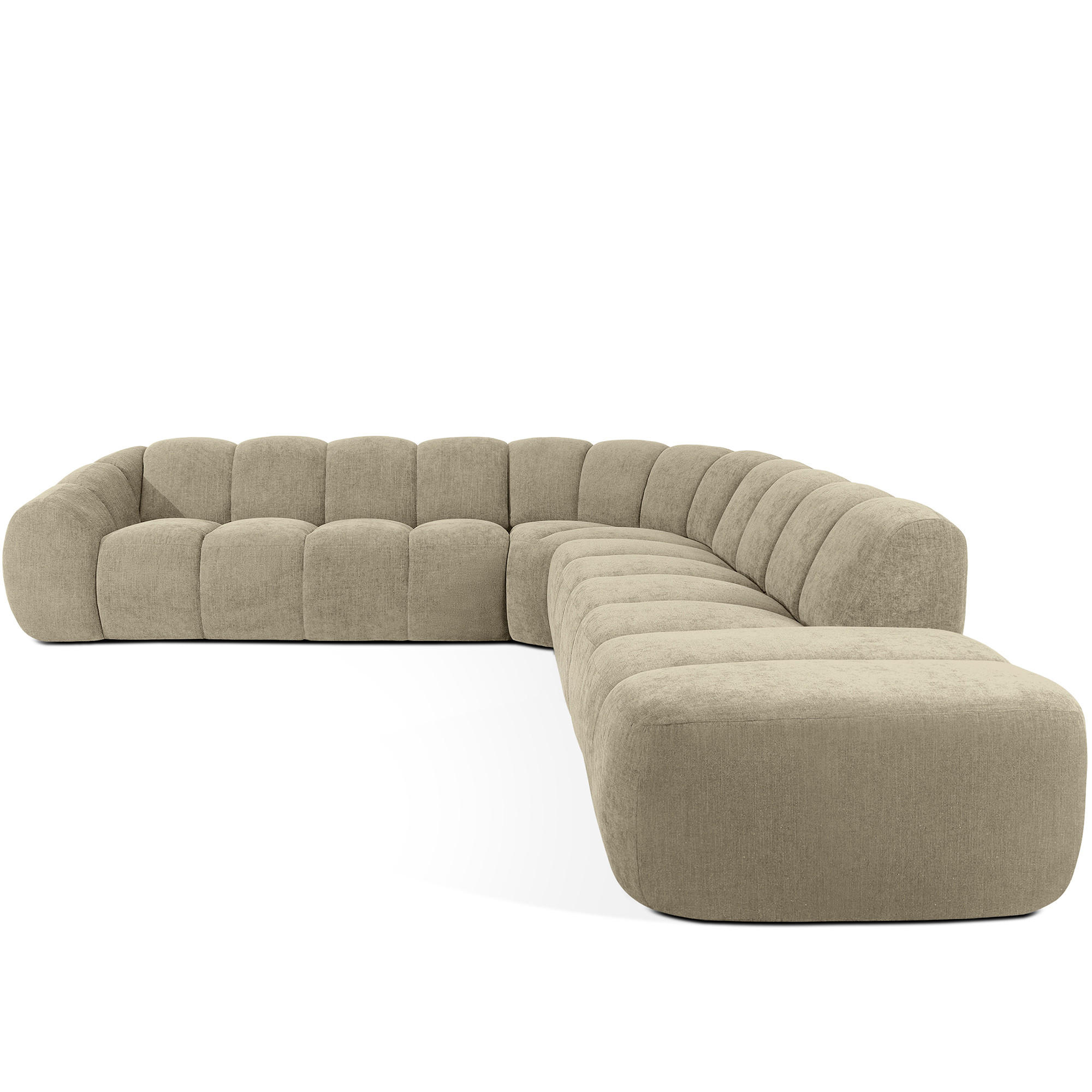 ECKSOFA RECHTS FLAVA, Sandfarben - Sandfarben, Holz/Holzwerkstoff (310/354cm) - KONSIMO®