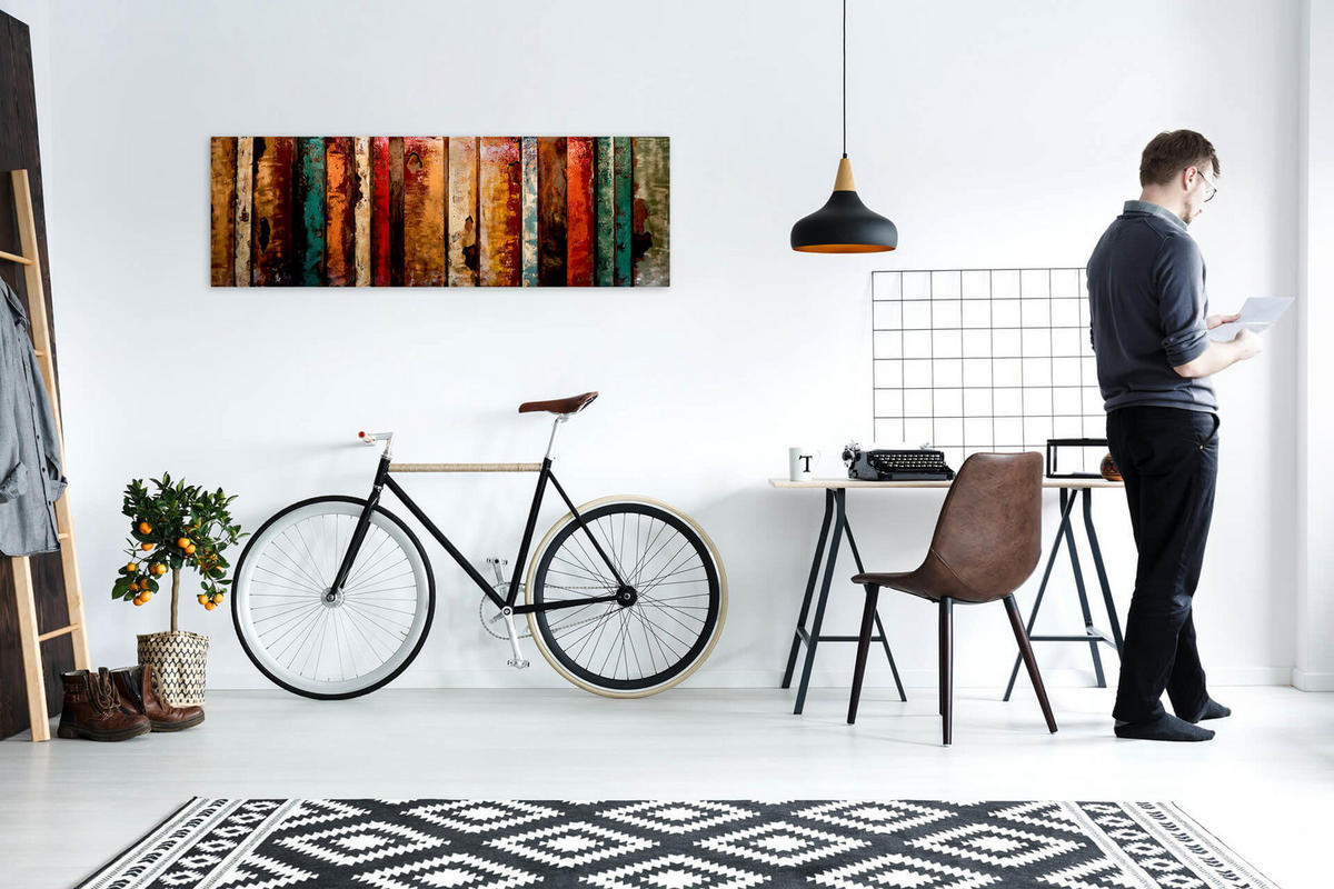 METALLBILD Bunt 144/44 cm - Multicolor, Metall (8.8/44cm) - KUNSTLOFT