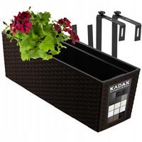 BLUMENKASTEN mit Einsatz und 2 Griffe 56 cm, Mokka - Mokka, Kunststoff (18/56cm) - KADAX