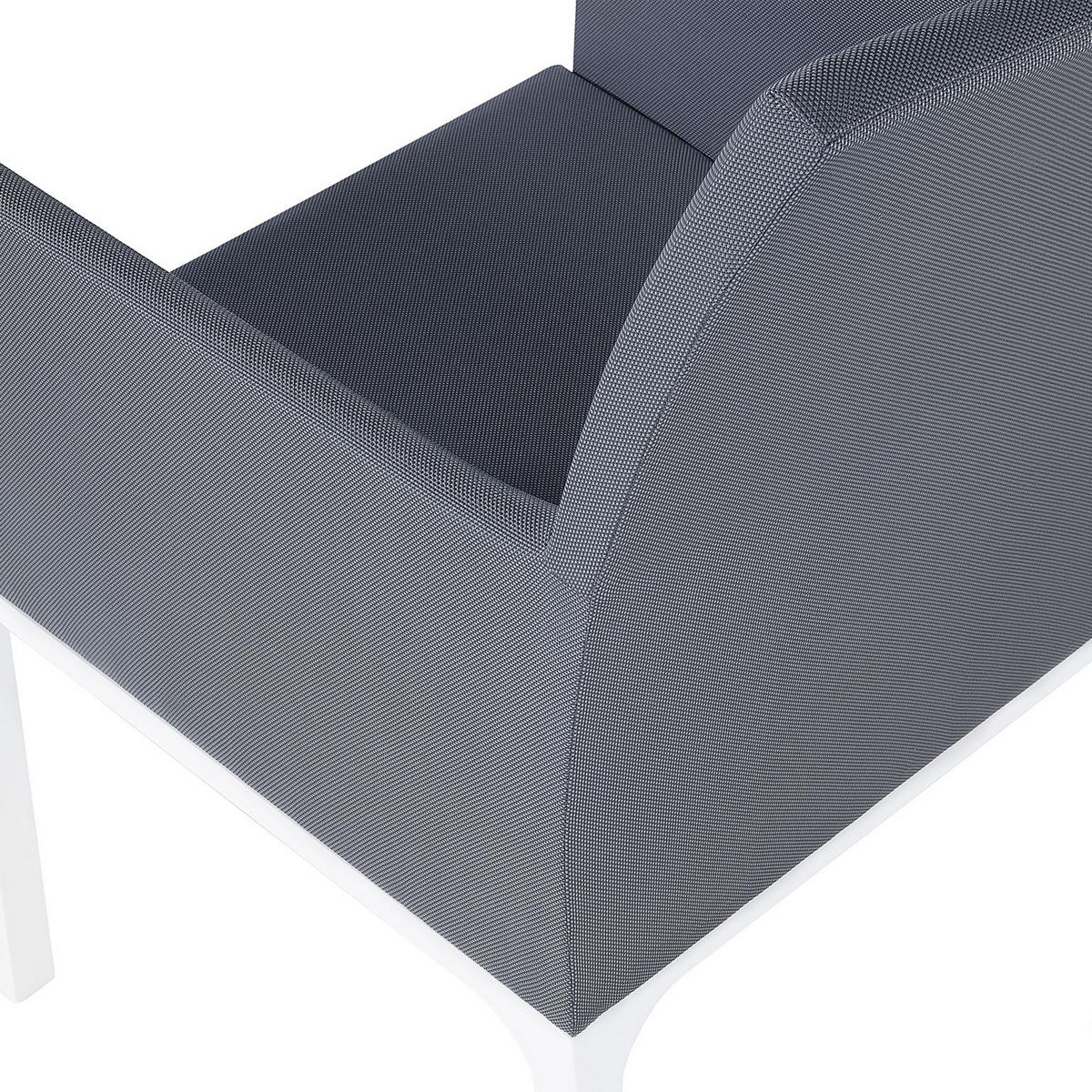 GARTENSTUHL 2er-Set Aluminium grau Bacoli - Grau, Textil (52/91/62cm) - Beliani