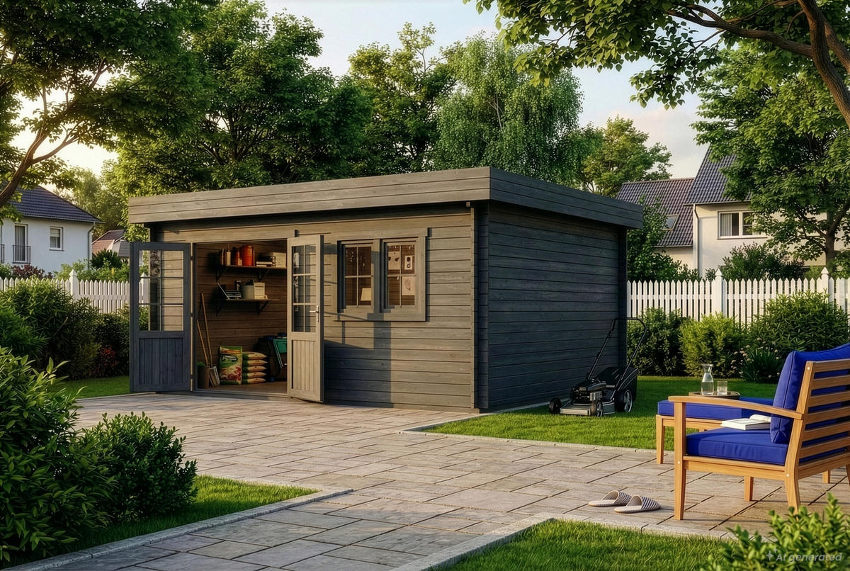 GARTENHAUS Holz Spree - Grau, Holz (520/228/420cm) - Alpholz