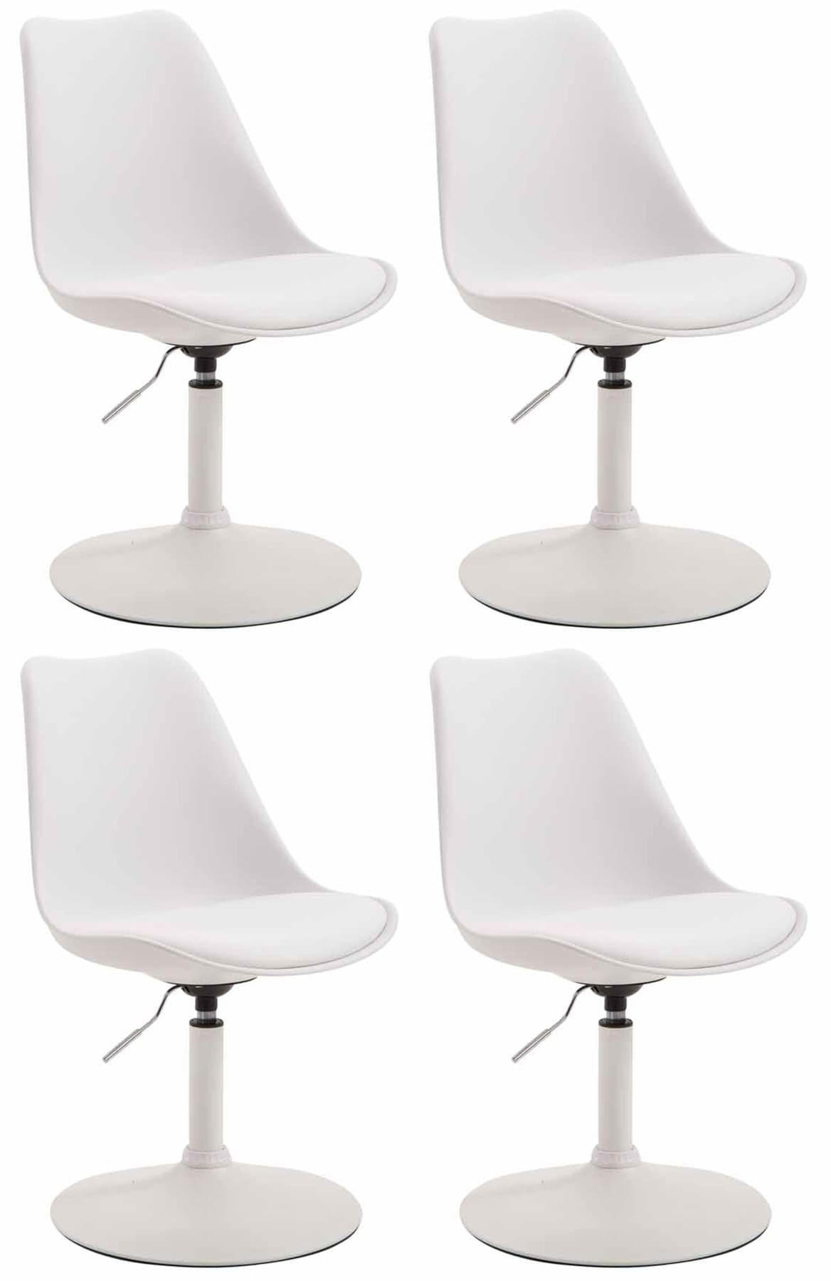 DREHSTUHL 4er Set Kunststoff weiß - Weiß, Kunststoff/Metall (48/76/57cm) - CLP