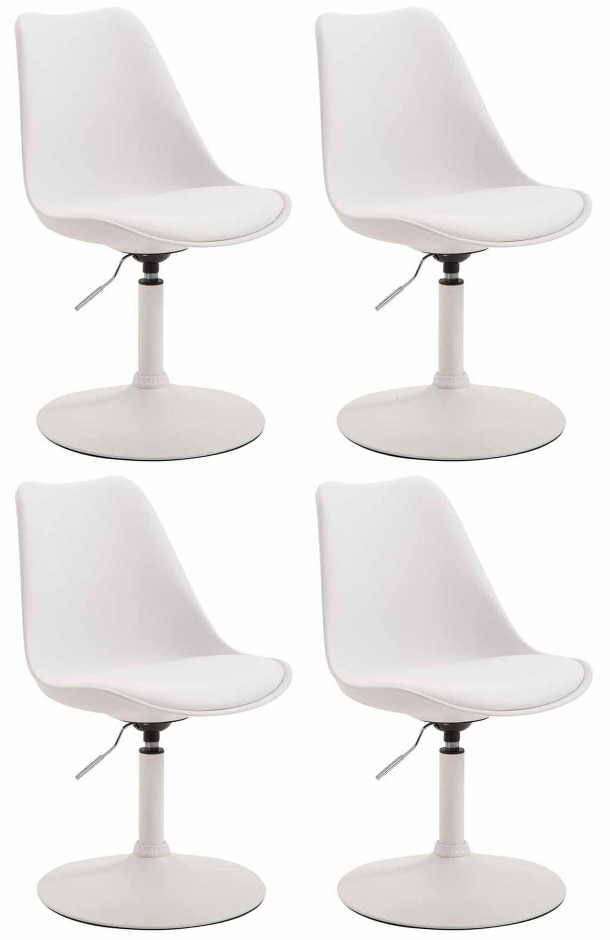 DREHSTUHL 4er Set Kunststoff weiß - Weiß, Kunststoff/Metall (48/76/57cm) - CLP