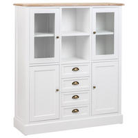 VITRINE aus Holz, weiß, 115x35x131cm - Weiß, Holzwerkstoff (115/130.5/35cm) - Wanderlust