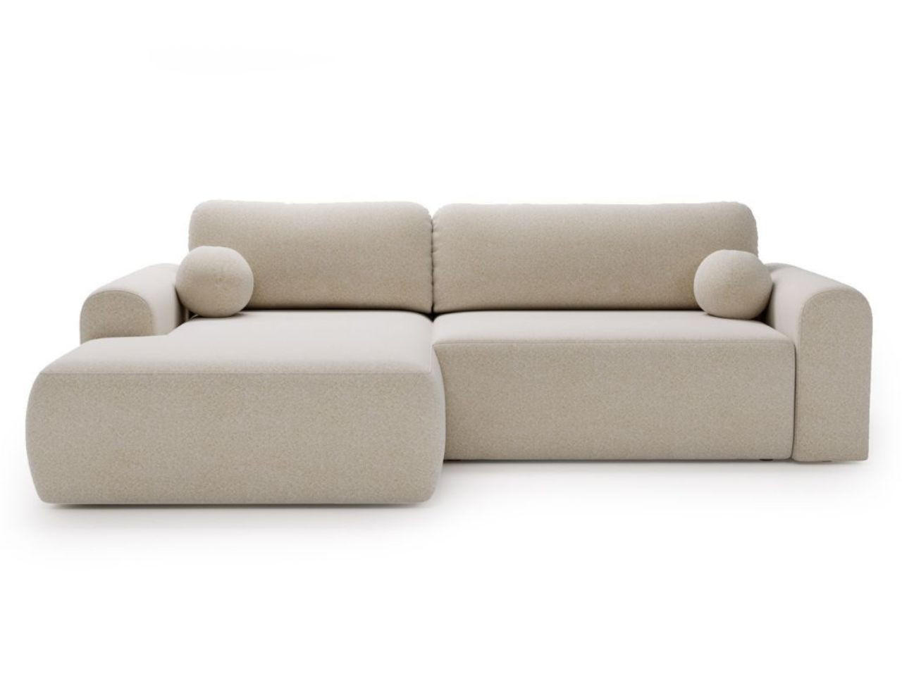 ECKSOFA Savana Creme Links - Creme, Holz/Textil (257/177cm) - Graingold